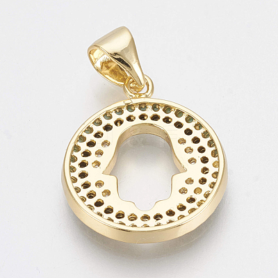 Brass Micro Pave Cubic Zirconia Pendants ZIRC-Q018-024G-1