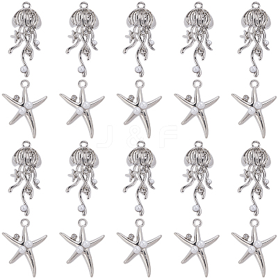 20Pcs 2 Styles Alloy Resin Pendants FIND-SC0013-38-1