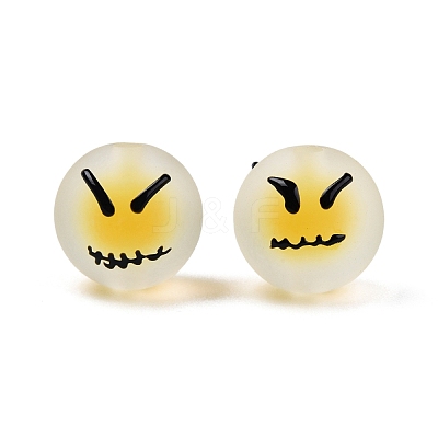 Frosted Acrylic Enamel Beads FACR-G005-02B-1