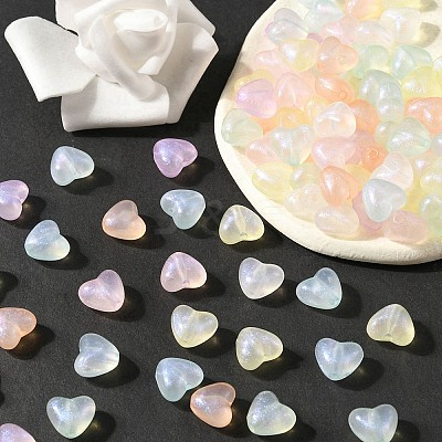 Rainbow Iridescent Plating Acrylic Beads MACR-YW0002-21-1