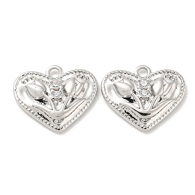 Brass Micro Pave Cubic Zirconia Charms KK-Q809-09P-1