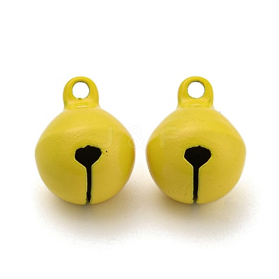 Spray Painted Brass Bell Pendants KK-G281-H11-1