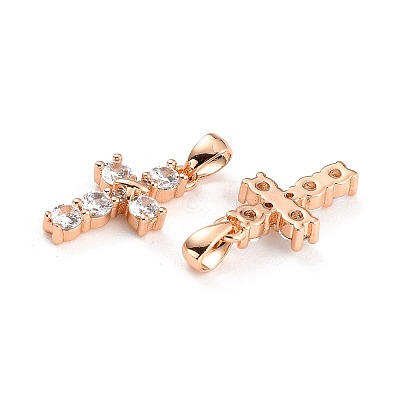 Brass Micro Pave Cubic Zirconia Pendant LS-ZIRC-P089-21RG-1