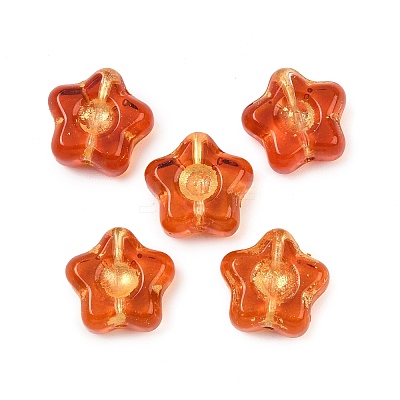 Electroplate and Golden Metal Enlaced Glass Beads EGLA-T029-02B-1