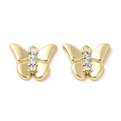 Rack Plating Alloy Rhinestone Charms FIND-G044-22LG-1