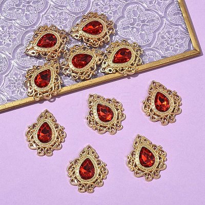 Retro Baroque Style Alloy Acrylic Pandants PALLOY-YW00070-07G-05-1