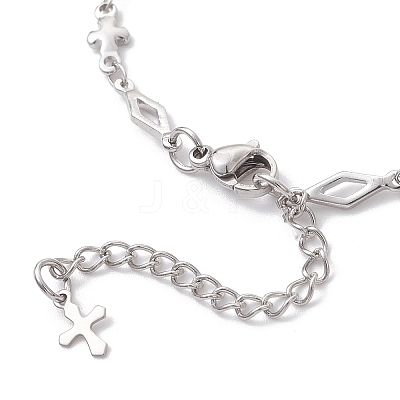 304 Stainless Steel Rhombus Link Chain Bracelet Making AJEW-JB01445-1