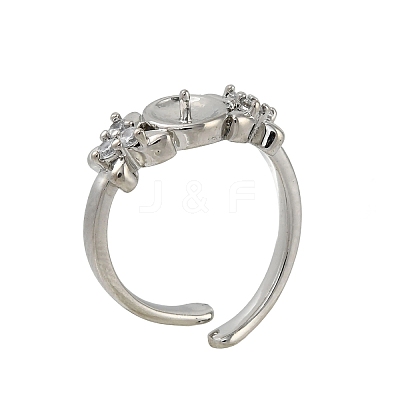 Adjustable Brass Cuff Rings X-ZIRC-F076-02P-1