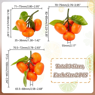 6Pcs 3 Styles Foam Artificial Fruit Model DJEW-GA0001-52-1