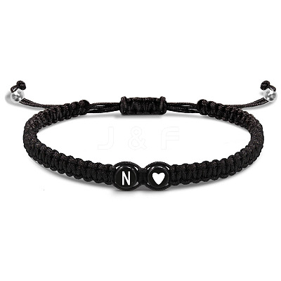 304 Stainless Steel Alphabet Beads Braided Bead Bracelets RY3090-14-1