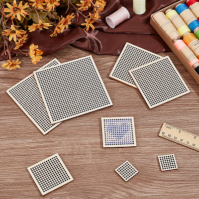 8Pcs 4 Styles Wood Embroidery Board DIY-BC0014-92-1
