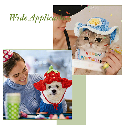 4Pcs 4 Colors Cloth Pet Hat AJEW-FH0008-80-1