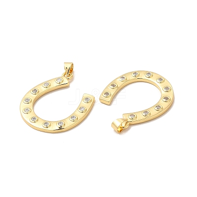 Rack Plating Brass Micro Pave Cubic Zirconia Pendants KK-B068-19G-1