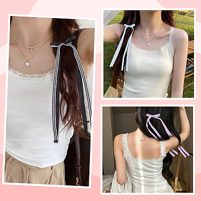 6Pcs 6 Colors Lace Bowknot Polyester Alligator Hair Clips PHAR-CY0001-02-1