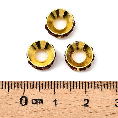 Brass Rhinestone Spacer Beads RB-A020-9mm-22G-1