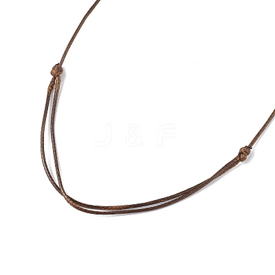 Natural Mixed Gemstone Nugget Pendant Necklace with Waxed Cord for Women NJEW-F306-01-1