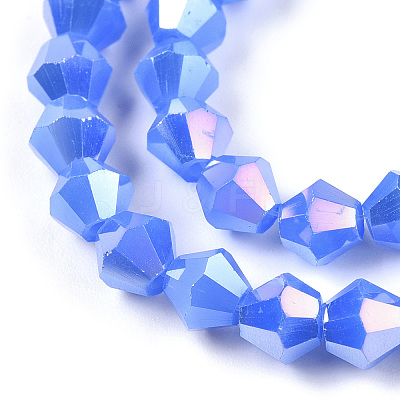 Imitation Jade Electroplate Glass Beads Strands EGLA-A039-J6mm-B04-1