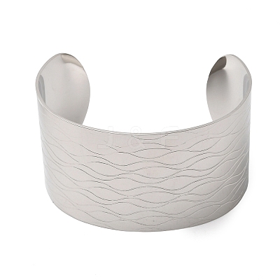 316L Surgical Stainless Steel Cuff Bangles BJEW-D454-01D-P-1