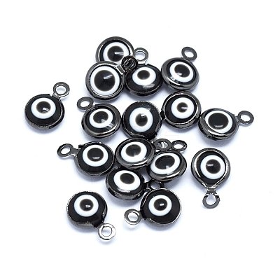 Handmade Evil Eye Lampwork Charms KK-F764-13B-01-1