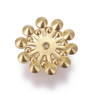 Golden Tone Brass Bead Caps X-KK-L173-11-1