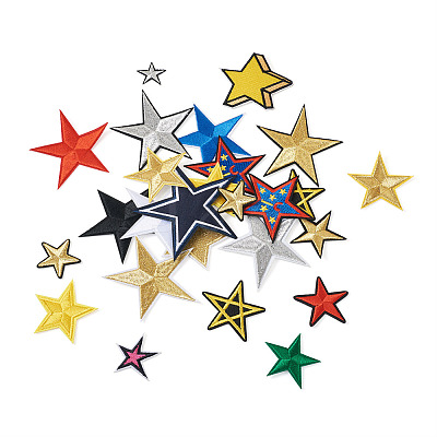 Star Computerized Embroidery Polyester Iron On Patches PATC-TAC0001-02-1