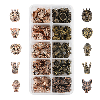 Tibetan Style Alloy Beads PALLOY-PH0013-72-RS-1
