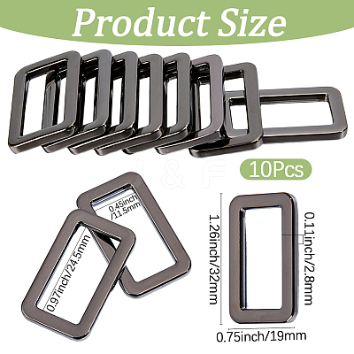 10Pcs Alloy Slider Buckles FIND-CY0001-96B-1