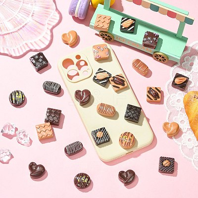 42Pcs 21 Colors Resin Cabochons RESI-CJ0005-05-1