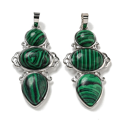 Synthetic Malachite Pendants G-Q158-04J-1