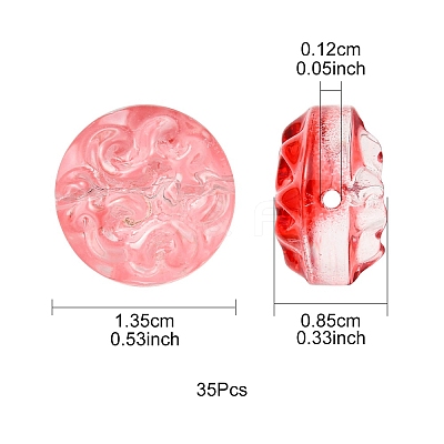 35Pcs Transparent Spray Painted Glass Beads GLAA-YW0001-61-1