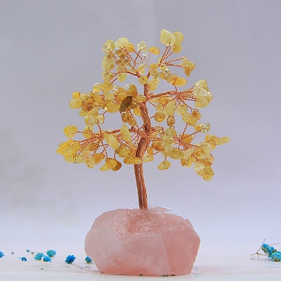 Natural Citrine & Rose Quartz Display Decoration TREE-PW0001-28B-1