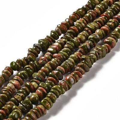 Natural Unakite Beads Strands G-G841-B13-1