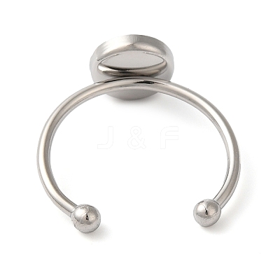 Non-Tarnish 304 Stainless Steel Open Cuff Ring Components X-STAS-I306-05B-P-1