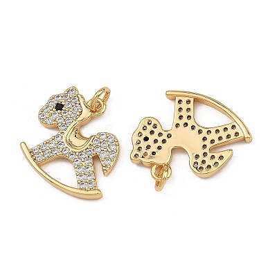 SHEGRACE Brass Micro Pave Black Cubic Zirconia Pendants XGRQ4S235-746G-1