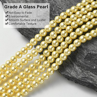 Grade A Glass Pearl Beads HY-J001-4mm-HX013-1