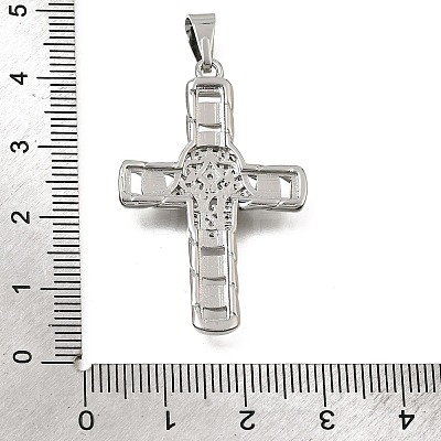 Brass Micro Pave Clear Cubic Zirconia Pendants CU-CBA4BAF-08P-1