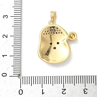 Christmas Brass Micro Pave Cubic Zirconia Pendants LS-KK-K305-07D-01-1