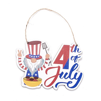 Independence Day Density Board Wooden Wall Ornament Doorplate Pendants HJEW-C004-03-1