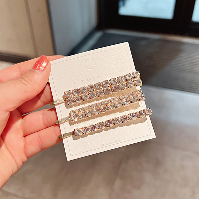 Alloy with Rhinestone Alligator Hair Clips PW-WGC0715-01-1