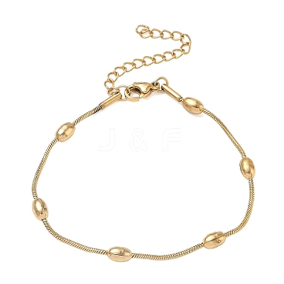 304 Stainless Steel Oval Round Snake Chain Bracelets SA-CBA2696-15G-1