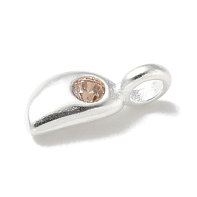 925 Sterling Silver Cubic Zirconia Moon Charms STER-R002-02S-01-1