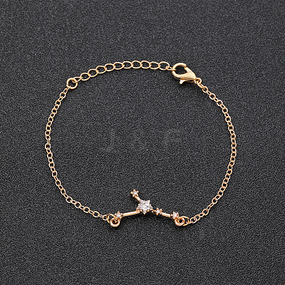 12 Constellations Alloy Rhinestone Link Bracelets WG43B2B-09-1
