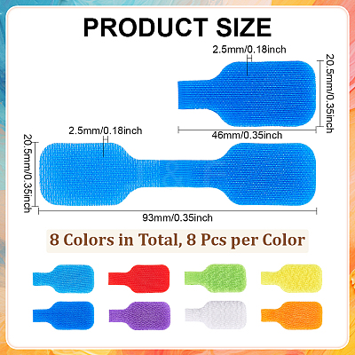 64Pcs Nylon Hook & Loop Cable Labels FIND-ME0003-88-1