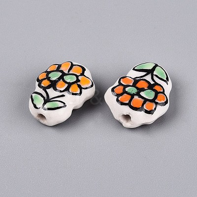 Handmade Porcelain Ceramic Beads PORC-Q005-08B-1