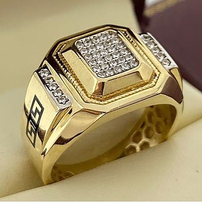 Square Alloy with Crystal Rhinestone Finger Rings FS-WG4A2D8-07-1