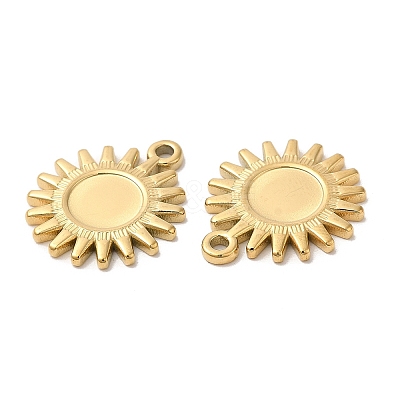 Ion Plating(IP) 304 Stainless Steel Pendant Cabochon Settings STAS-L020-012G-1
