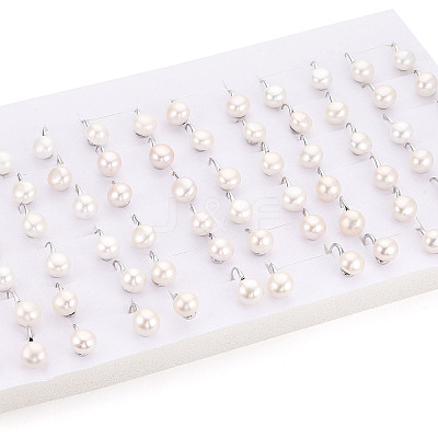 Brass Natural Pearl Dangle Earrings PEAR-N020-08C-1