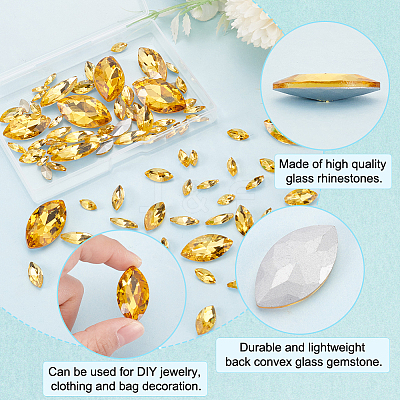 94Pcs 6 Style Glass Rhinestone Cabochons GLAA-FG0001-14C-1
