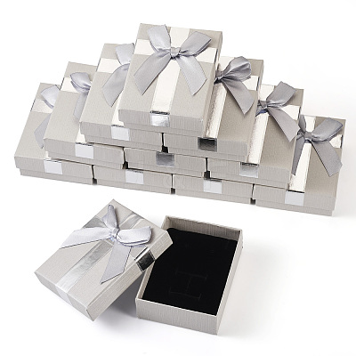 Rectangle Paper Jewelry Gift Boxes with Bowknot CON-TAC0010-89B-1