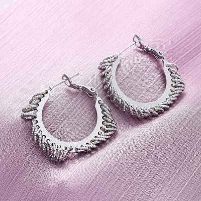 Brass Hoop Earrings EJEW-R025-31P-1